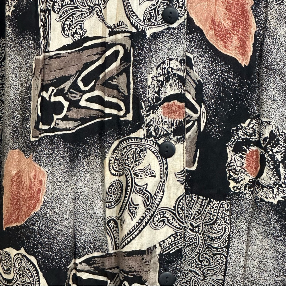 Cherry Creek Button Down Patterned Top Size Xl - image 2